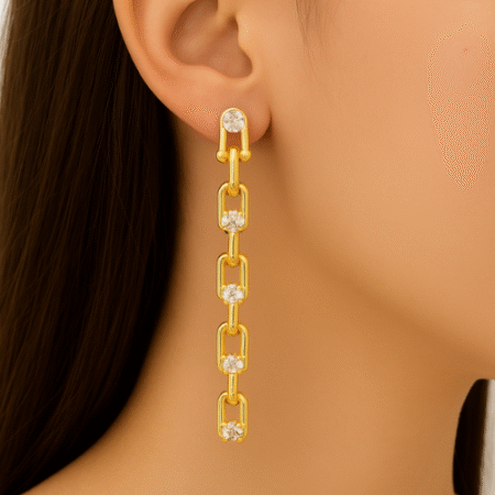 Zəncirvari Qızılı Sırğa