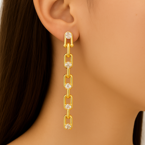 Zəncirvari Qızılı Sırğa